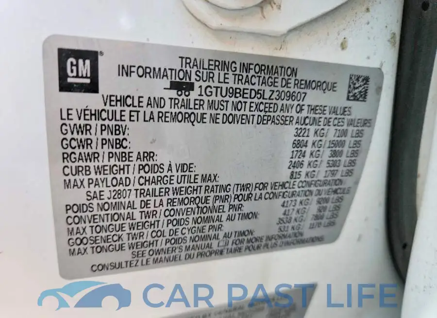 1GTU9BED5LZ309607# 12