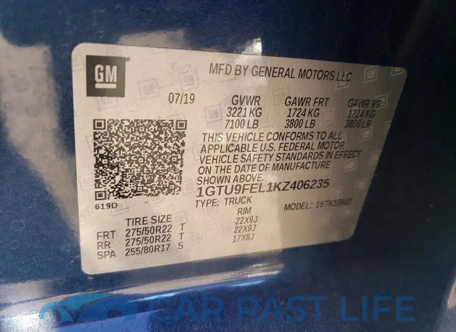 1GTU9FEL1KZ406235# 12