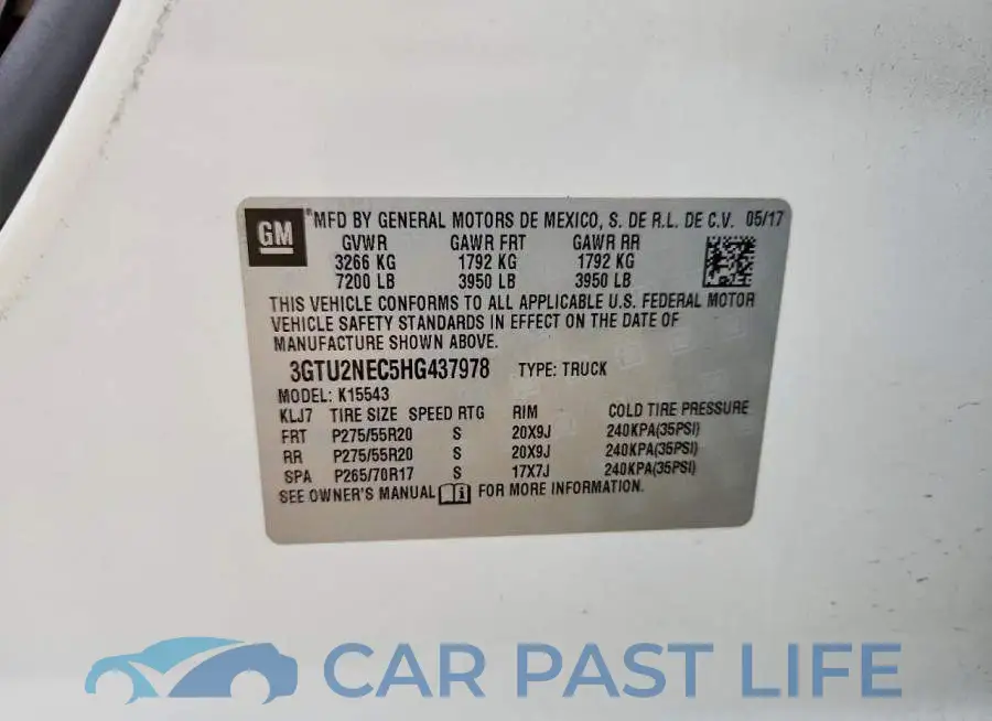 3GTU2NEC5HG437978# 12