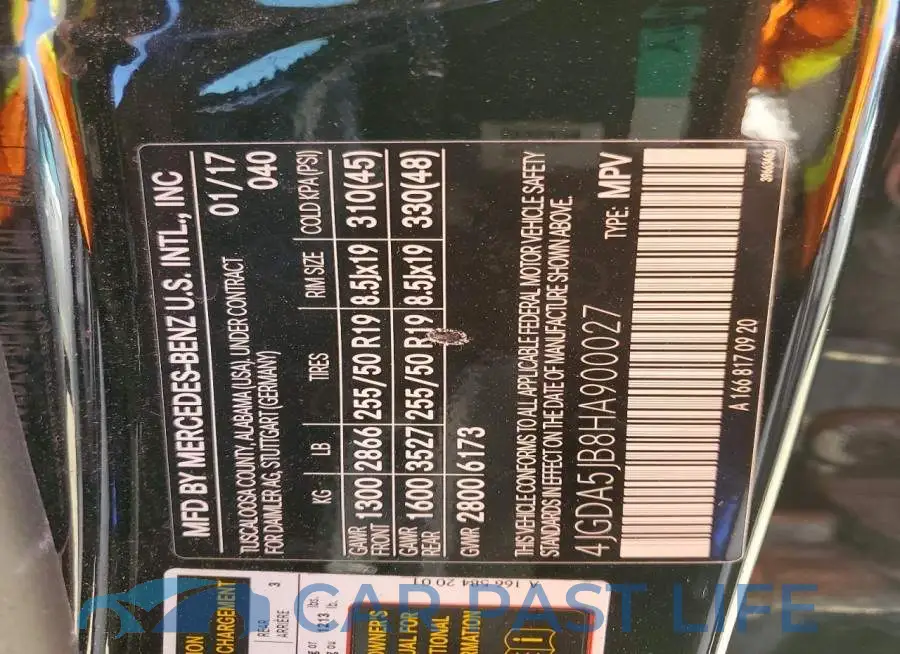 4JGDA5JB8HA900027# 13