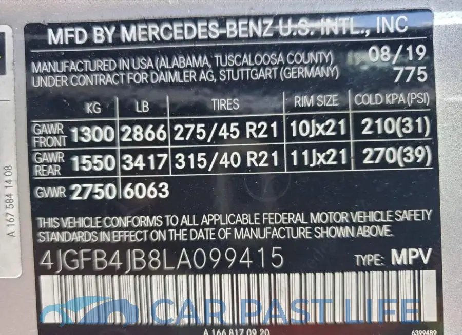 4JGFB4JB8LA099415# 13