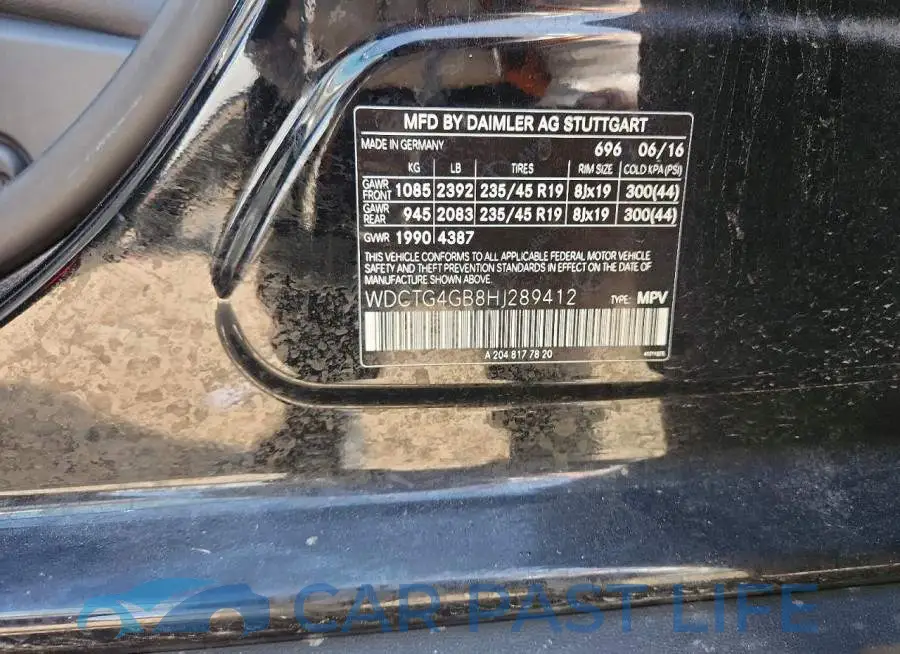WDCTG4GB8HJ289412# 13