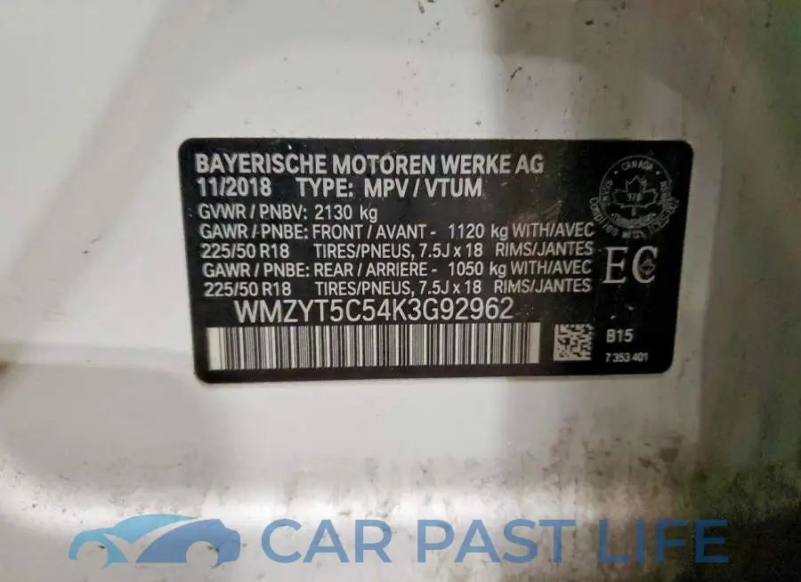 WMZYT5C54K3G92962# 13