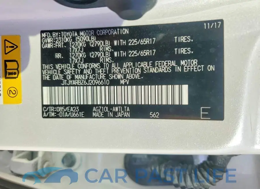 JTJYARBZ6J2096610# 14