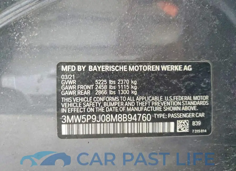 3MW5P9J08M8B94760# 13