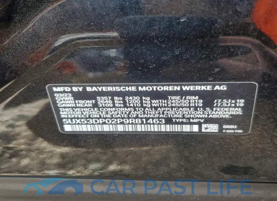 5UX53DP02P9R81463# 14