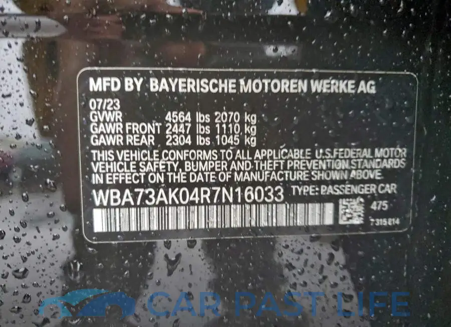 WBA73AK04R7N16033# 12