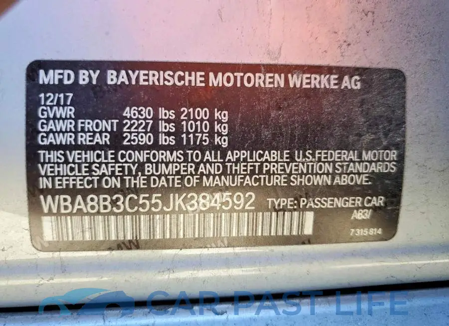WBA8B3C55JK384592# 12