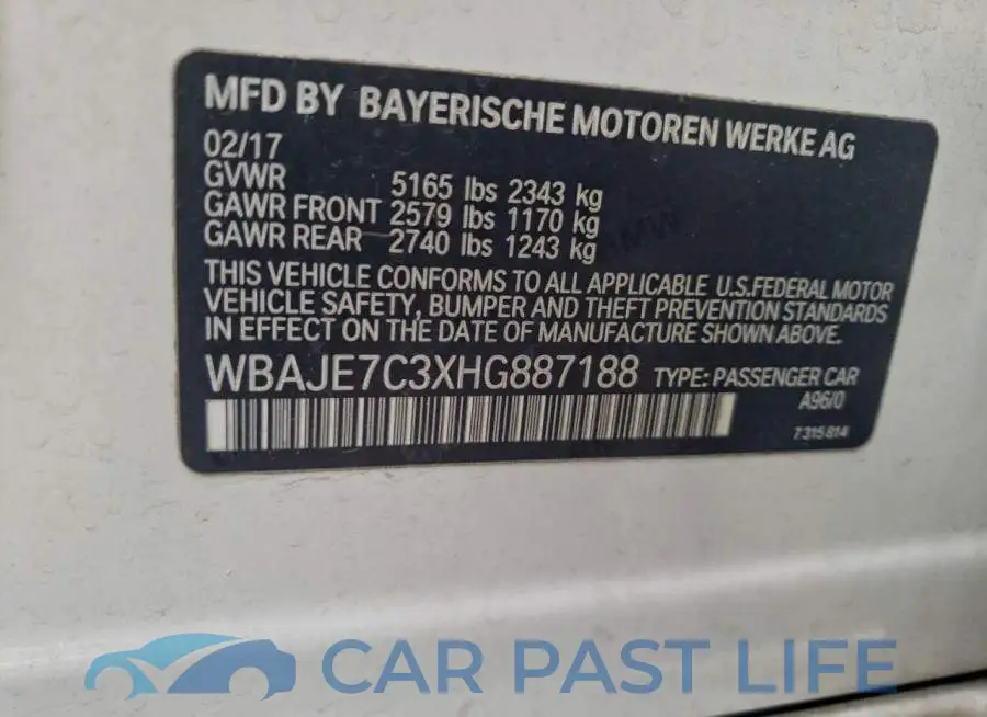 WBAJE7C3XHG887188# 12