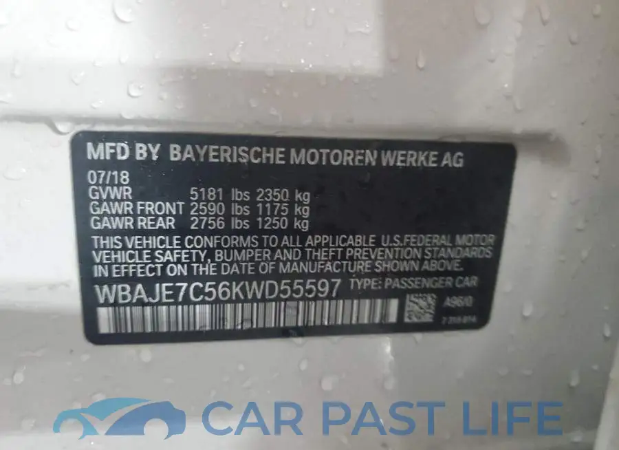 WBAJE7C56KWD55597# 13