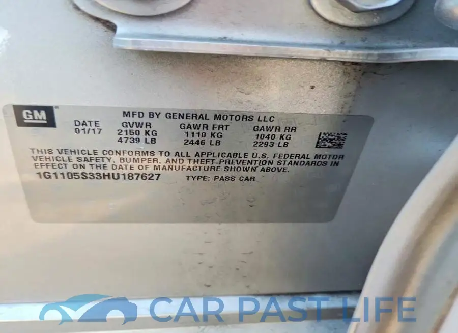 1G1105S33HU187627# 12