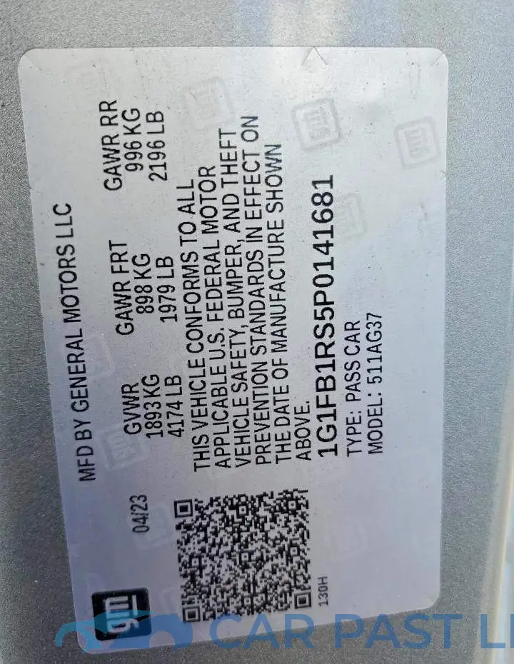 1G1FB1RS5P0141681# 12