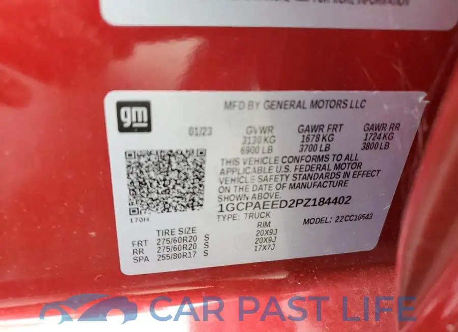 1GCPAEED2PZ184402# 12