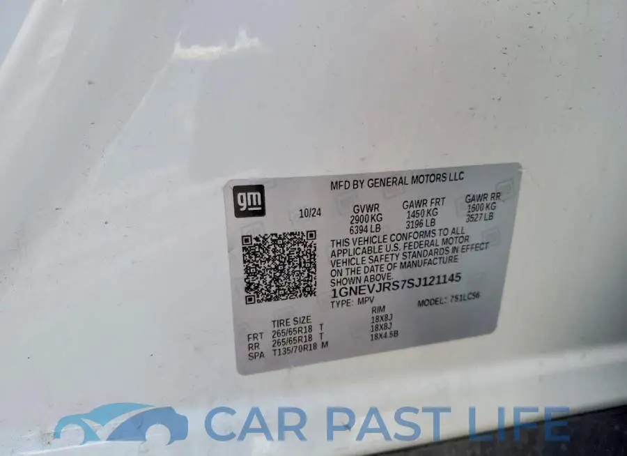 1GNEVJRS7SJ121145# 13