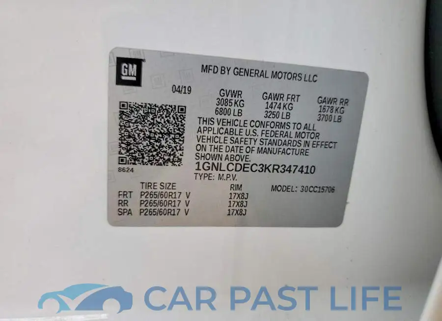 1GNLCDEC3KR347410# 13