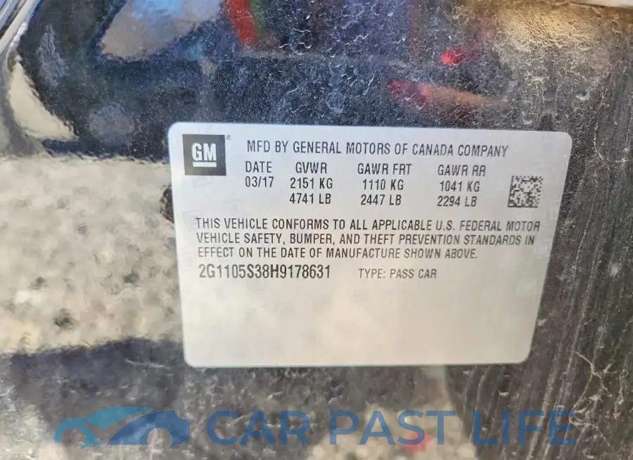 2G1105S38H9178631# 12