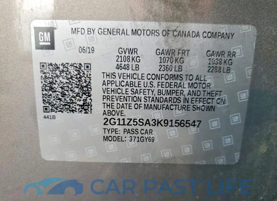 2G11Z5SA3K9156547# 12