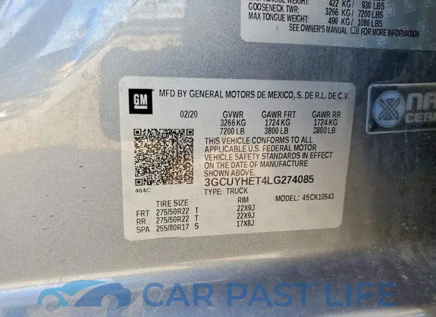 3GCUYHET4LG274085# 13
