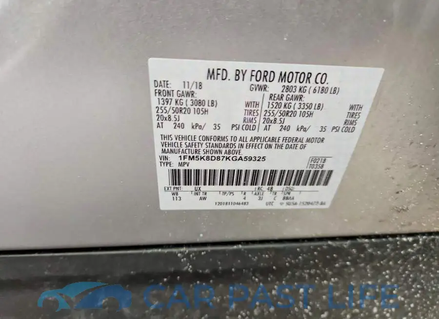 1FM5K8D87KGA59325# 14
