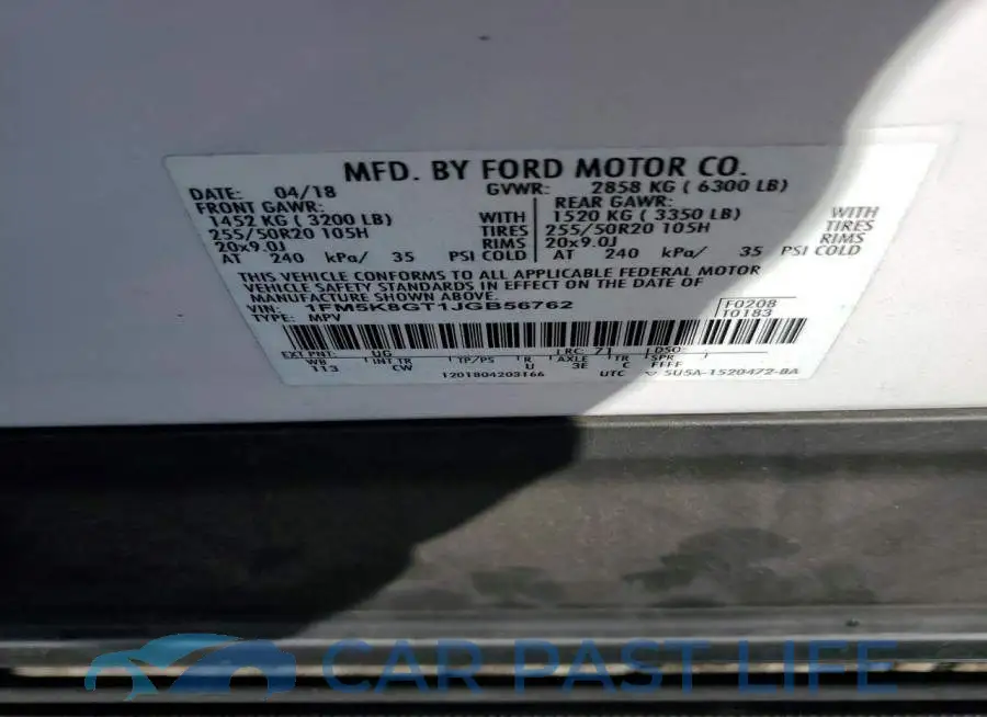 1FM5K8GT1JGB56762# 14