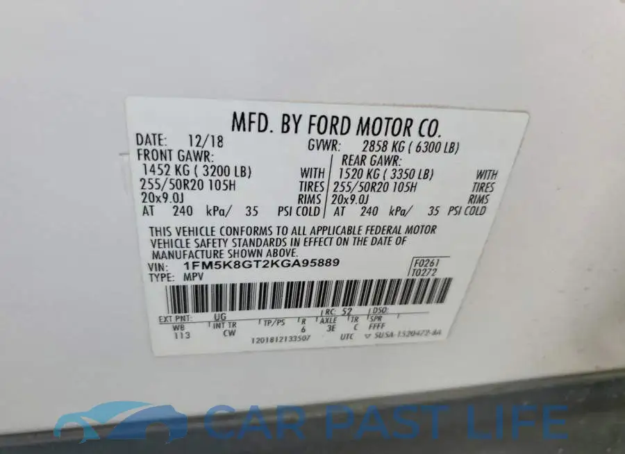 1FM5K8GT2KGA95889# 13