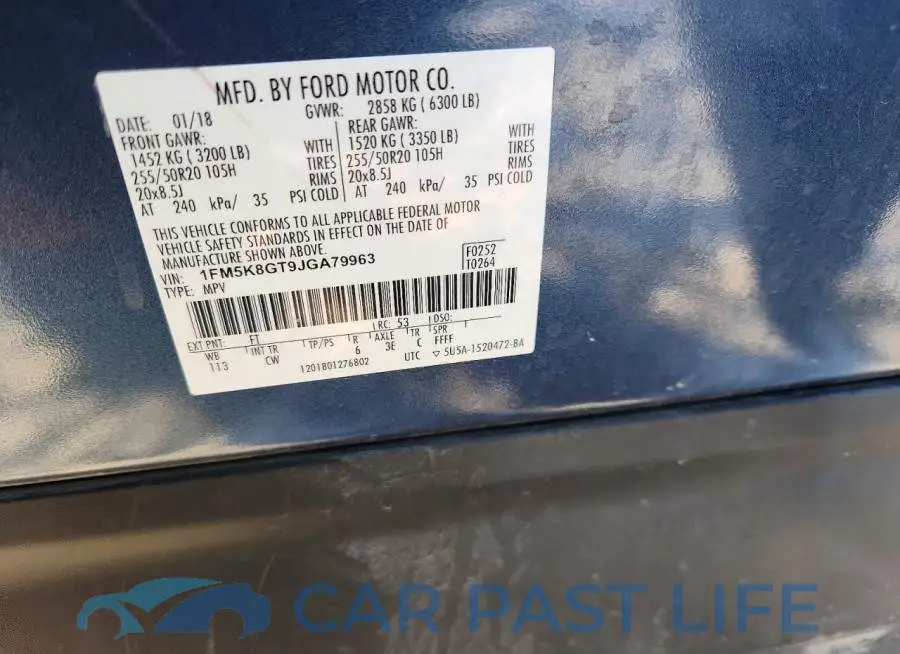 1FM5K8GT9JGA79963# 12