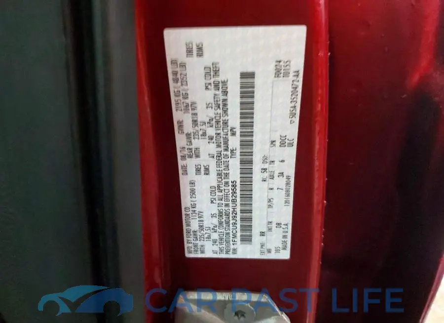 1FMCU9J92HUB29585# 13