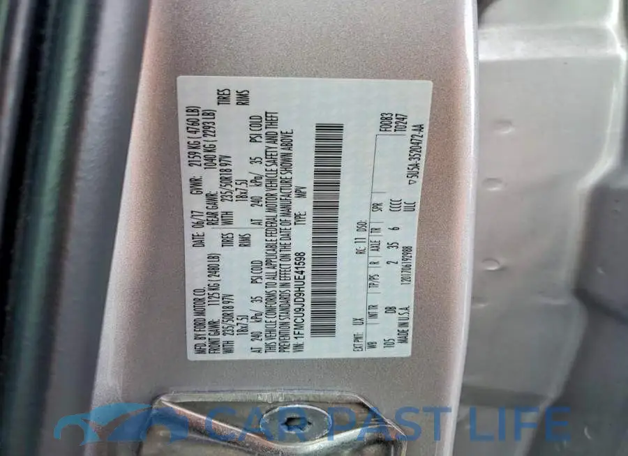 1FMCU9JD9HUE41598# 13
