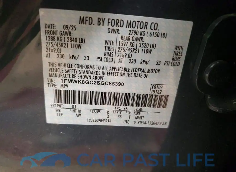1FMWK8GC2SGC85390# 14