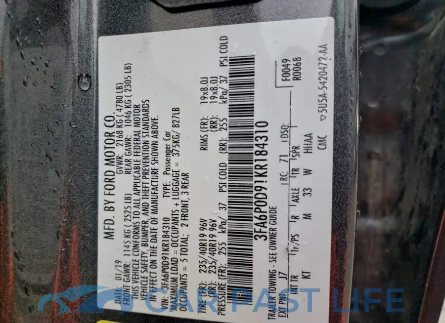 3FA6P0D91KR184310# 13