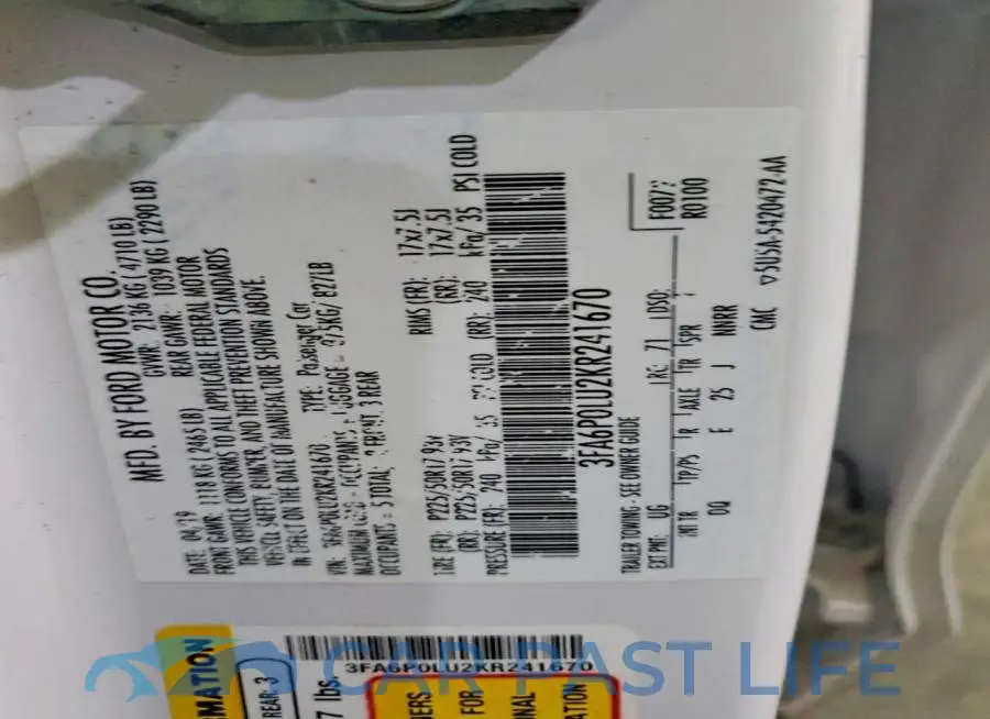 3FA6P0LU2KR241670# 12
