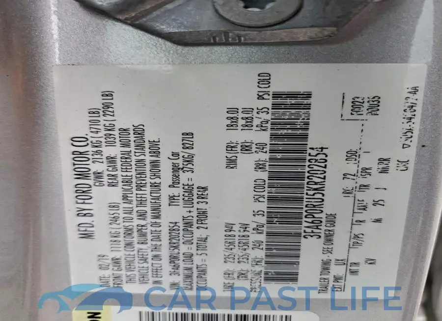 3FA6P0RU5KR202854# 13