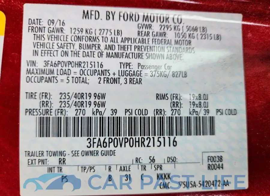 3FA6P0VP0HR215116# 13
