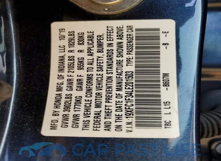 19XFC1F34LE201503# 12