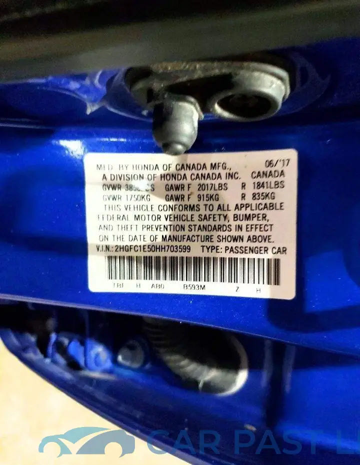 2HGFC1E50HH703599# 12