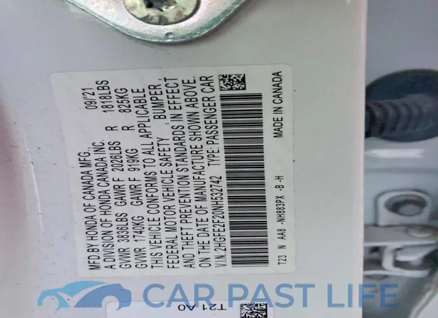 2HGFE2F20NH532742# 12