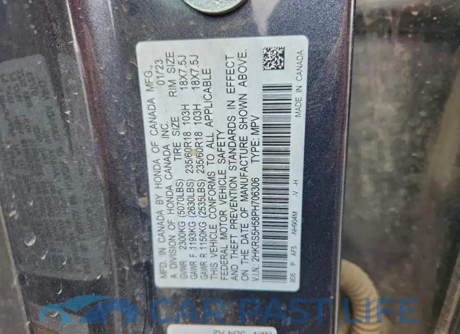2HKRS5H58PH706306# 12