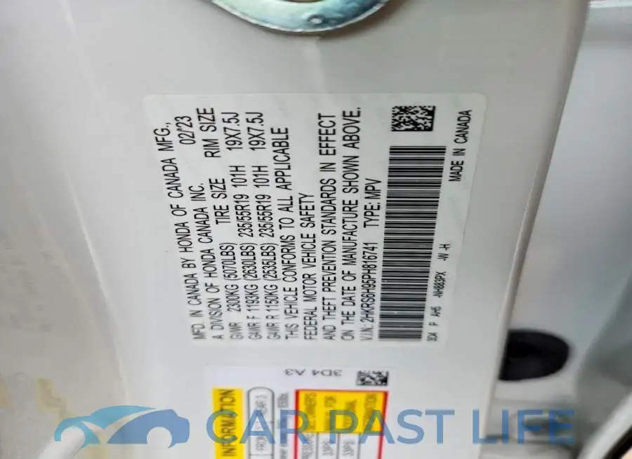 2HKRS6H95PH816741# 13