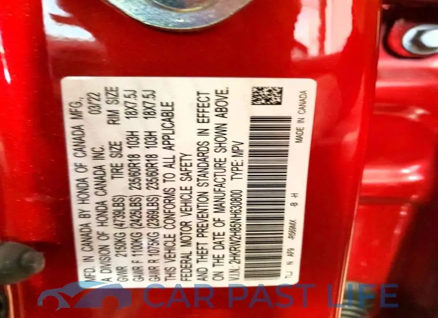 2HKRW2H85NH630800# 13