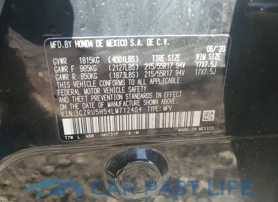 3CZRU5H54LM712404# 12