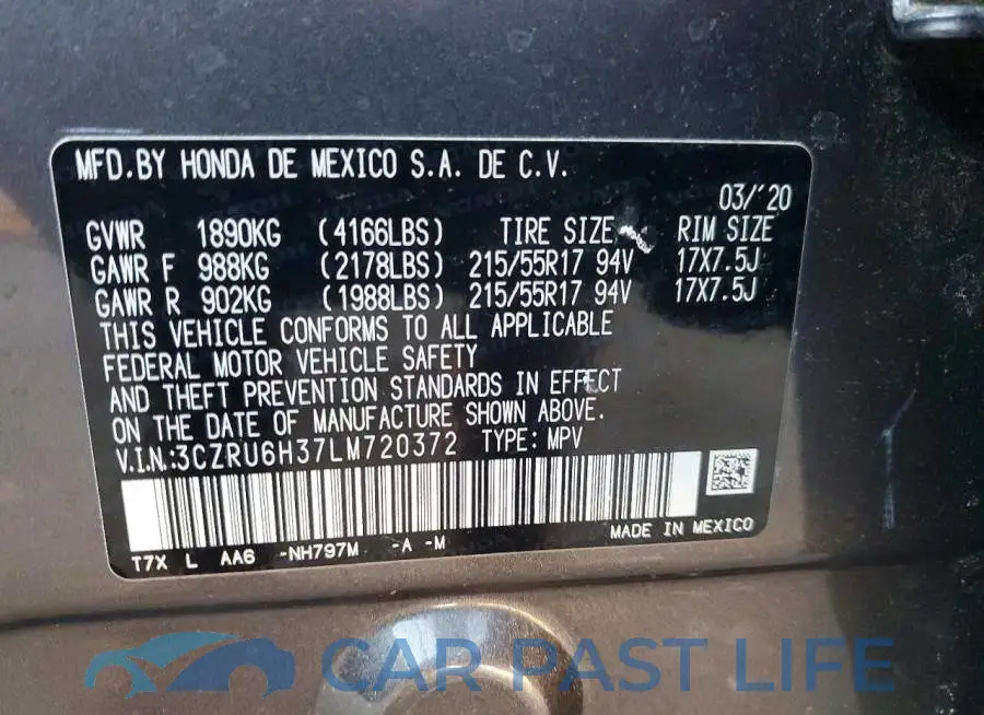 3CZRU6H37LM720372# 14