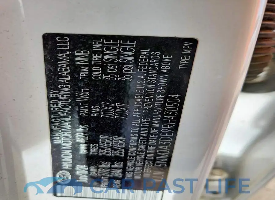 5NMJA3DE9RH430504# 13