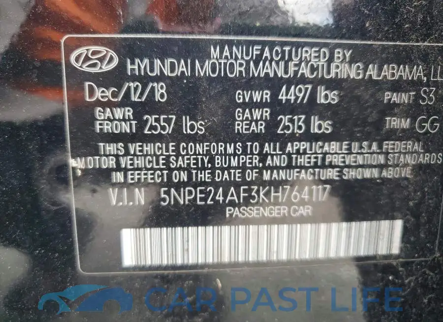 5NPE24AF3KH764117# 12