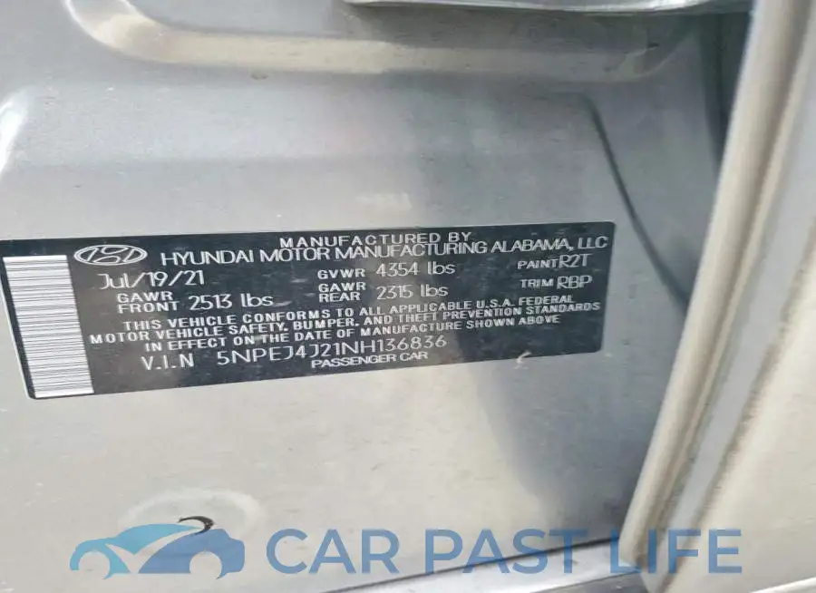 5NPEJ4J21NH136836# 12