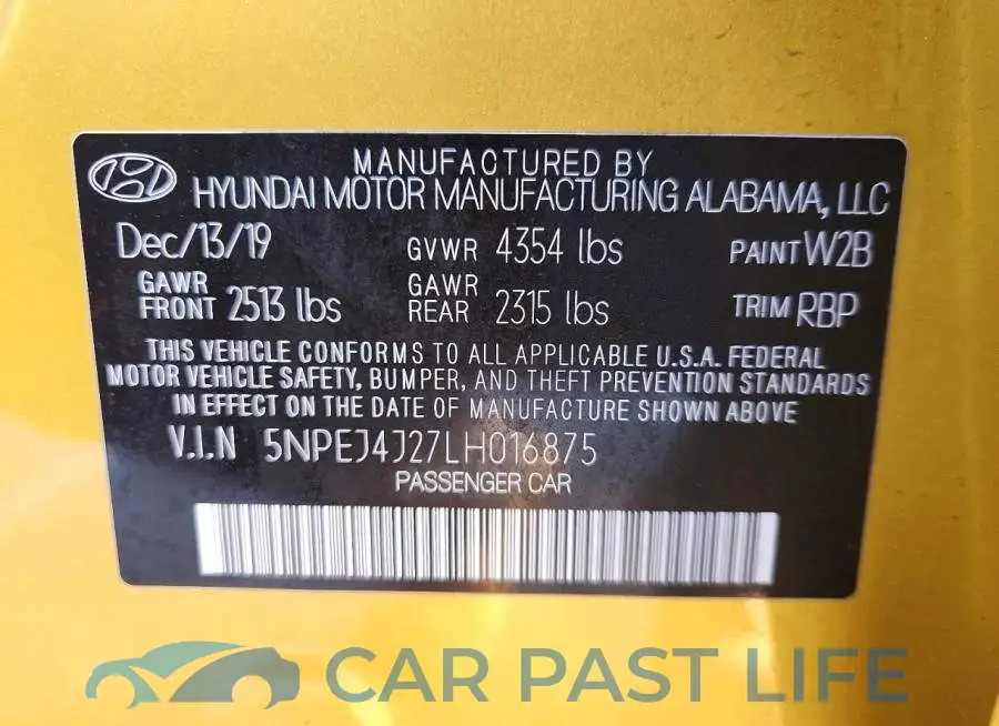 5NPEJ4J27LH016875# 12