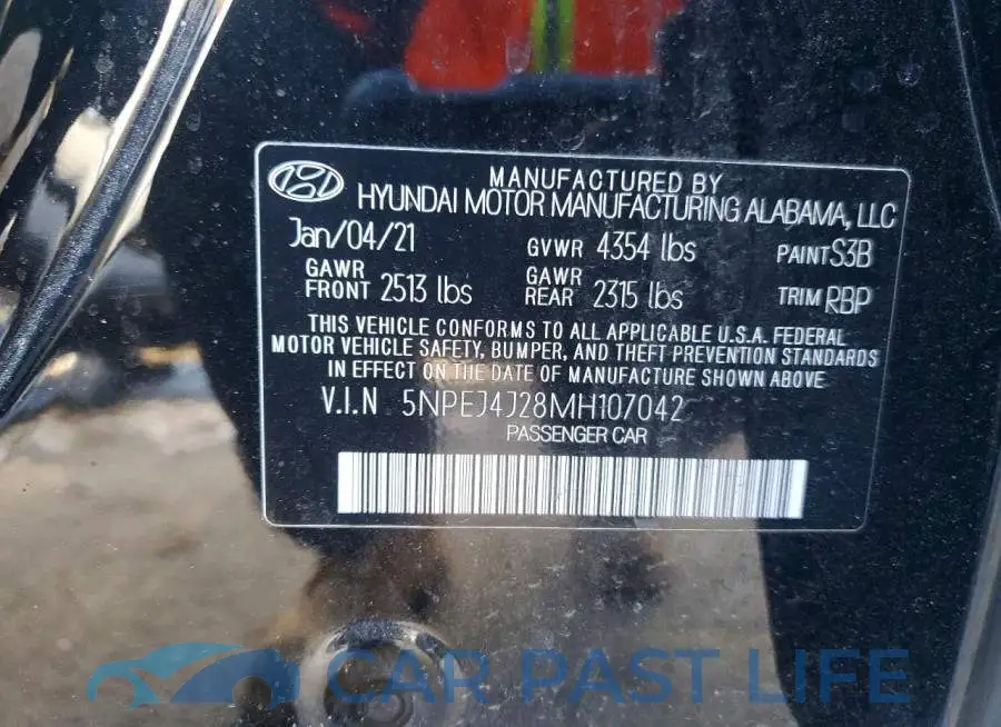 5NPEJ4J28MH107042# 12