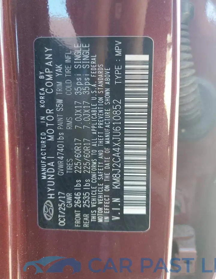 KM8J2CA4XJU610852# 12