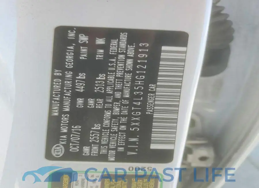5XXGT4L35HG121913# 12
