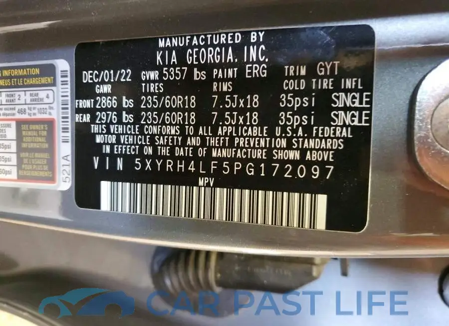 5XYRH4LF5PG172097# 14