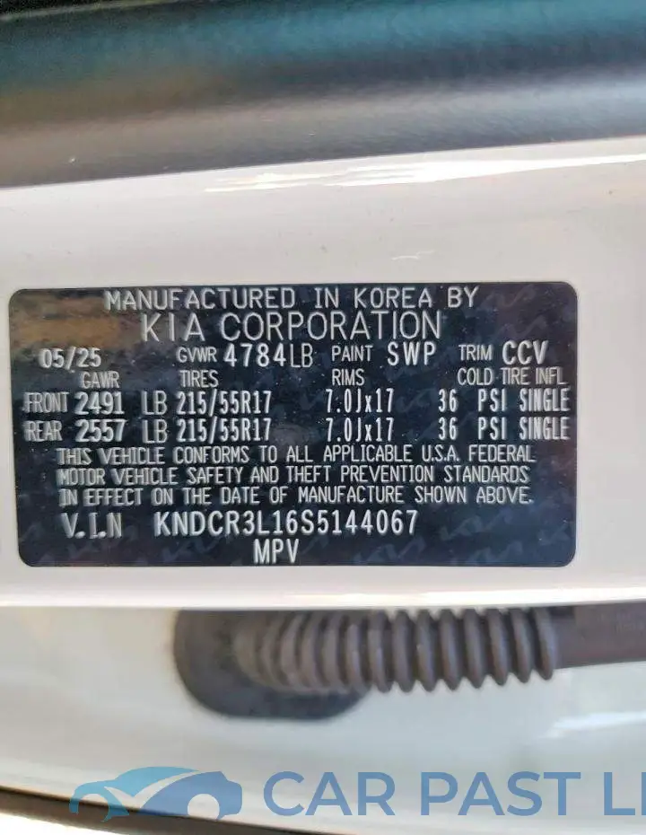 KNDCR3L16S5144067# 13